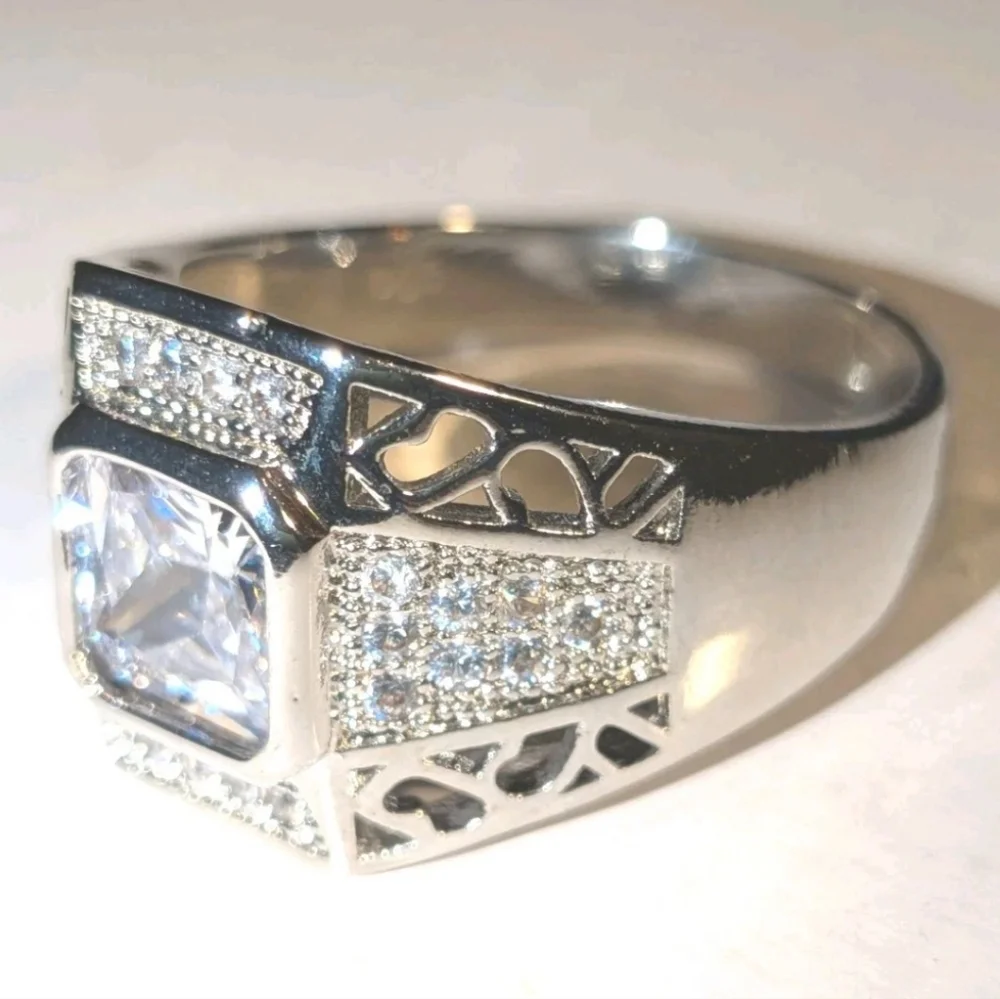 4 Ct Shiny Classic Men's Lab Created Diamond 925 Silver Wedding Band Ring Sz 12
